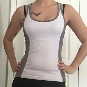 White/Gray Racerback Workout Top